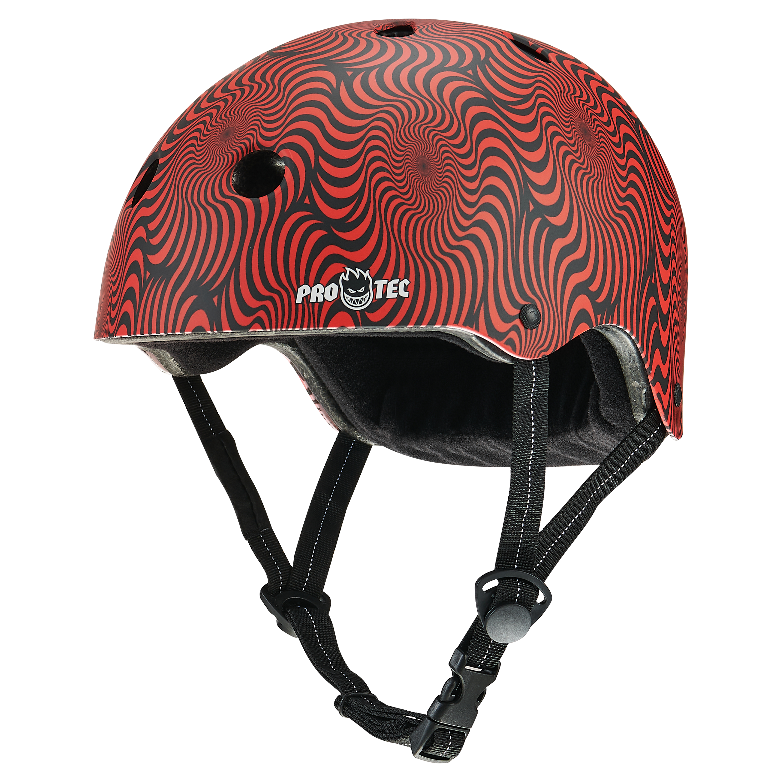 pro-tec-low-pro-certified-helmet-spitfire-edition-casque-red-swirl image 2