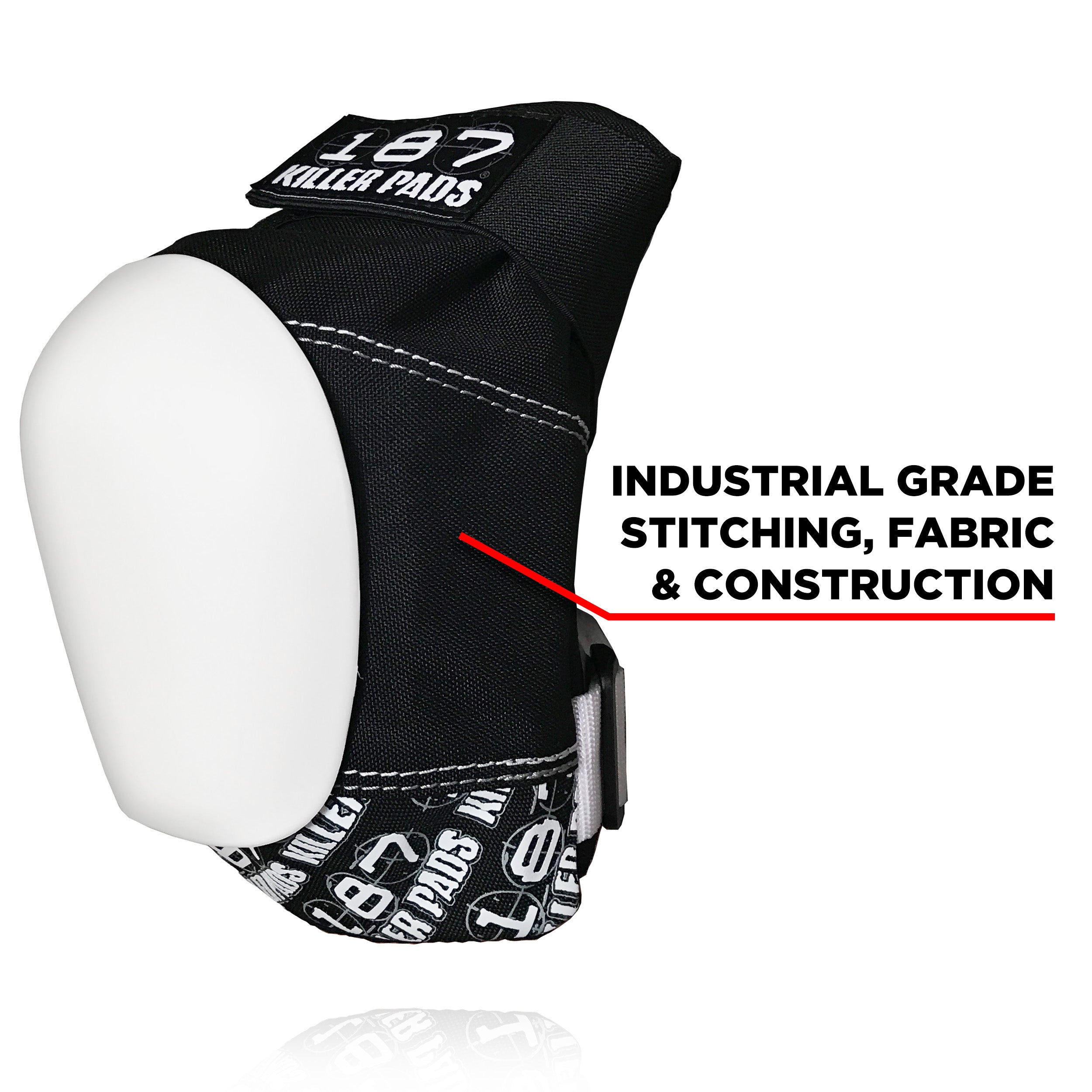 187-killer-pads-pro-knee-pad-black-white-white-caps-genouill-re image 3