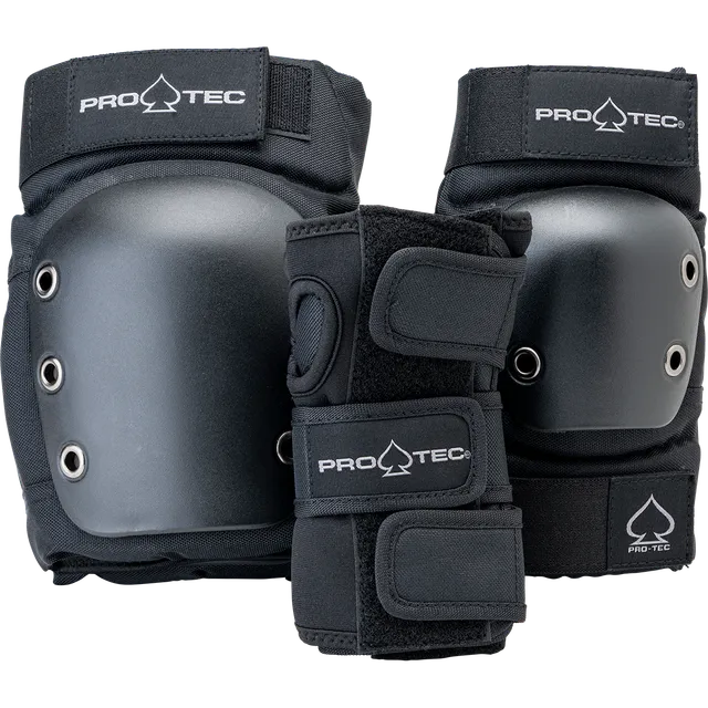 pro-tec-street-gear-3-pack-open-back-pack-protections-skate-noir image 1