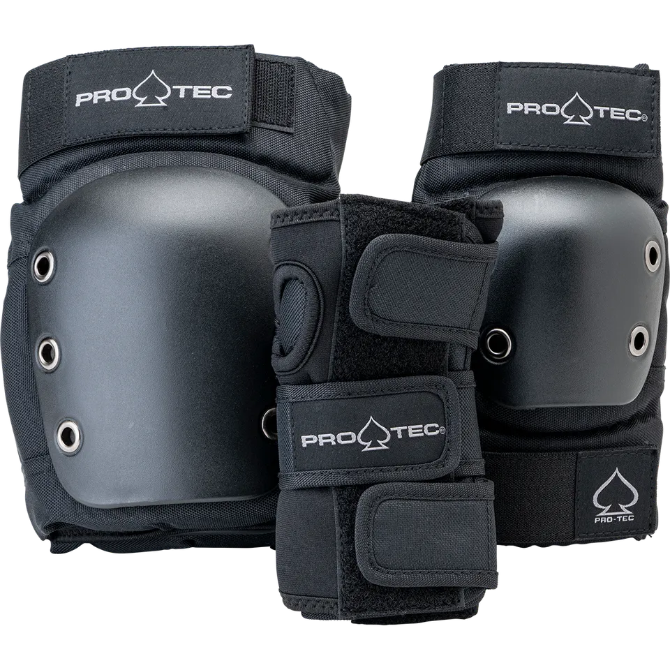pro-tec-street-gear-3-pack-open-back-pack-protections-skate-noir image 1