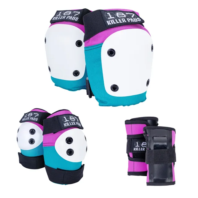 187-killer-pads-six-pack-kit-de-protections-pink-teal image 1