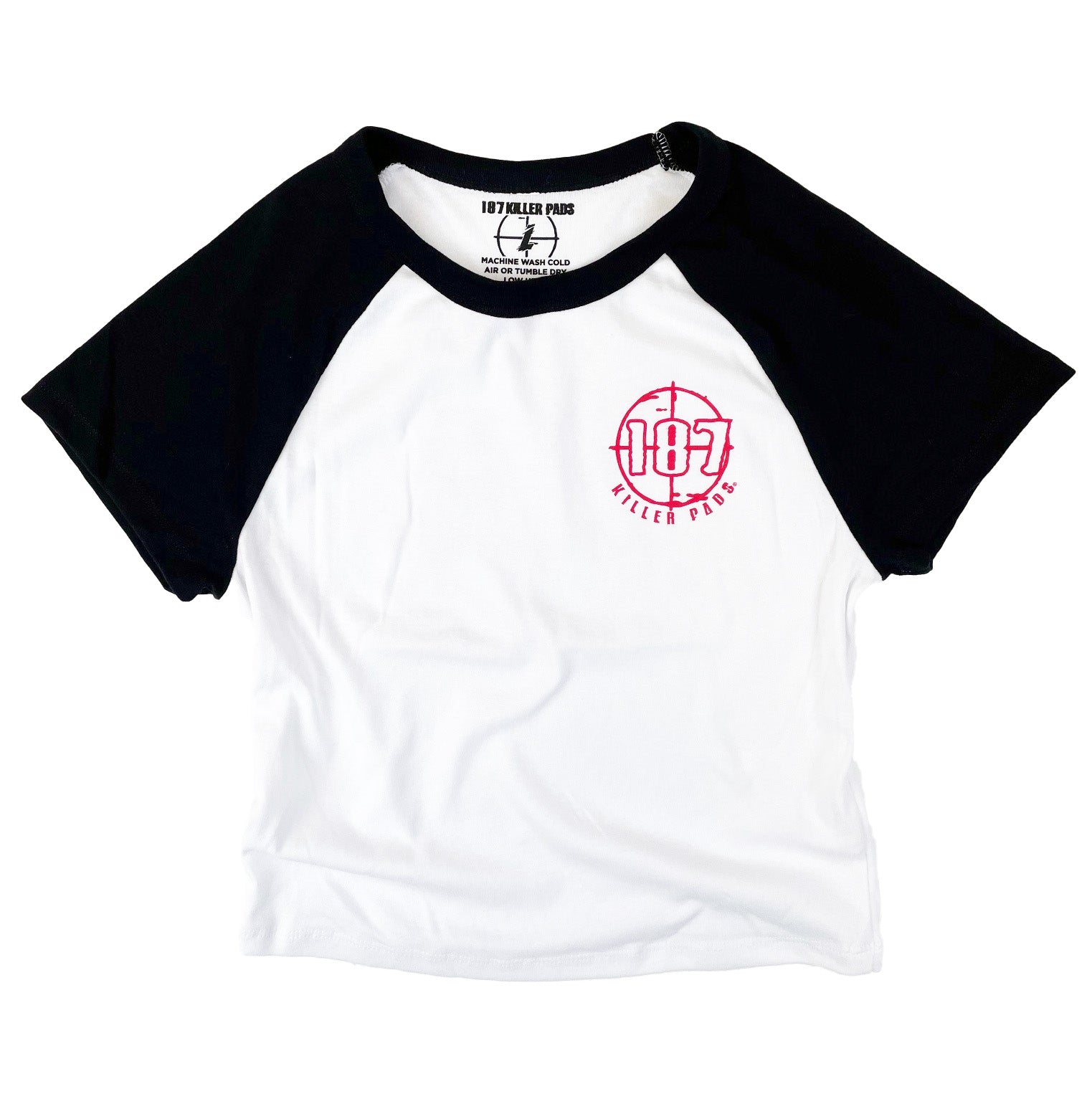 187-killer-pads-crop-scope-t-shirt-blanc-rouge image 2