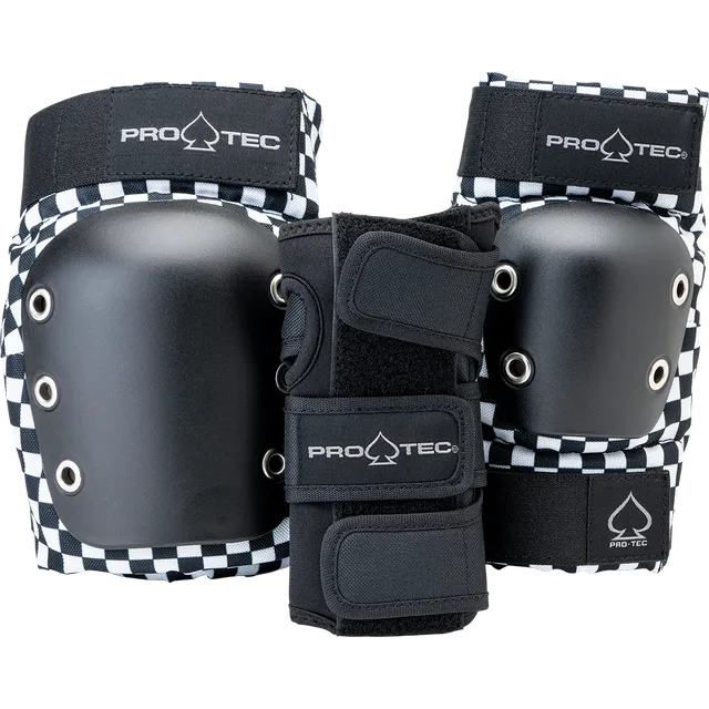 pro-tec-street-gear-3-pack-open-back-pack-protections-skate-checker image 1