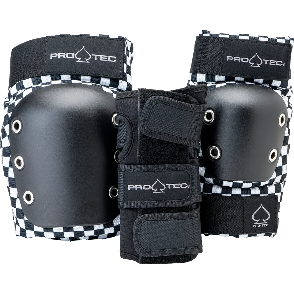 pro-tec-street-gear-3-pack-open-back-pack-protections-skate-checker image 1