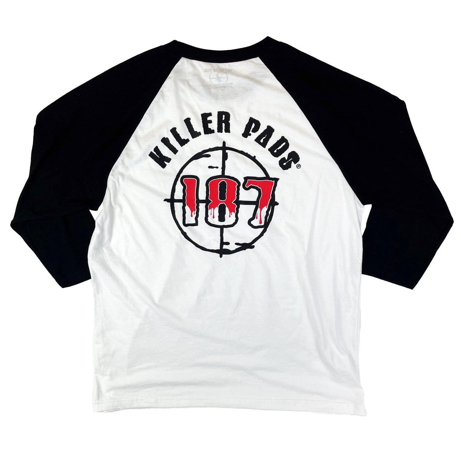 187-killer-pads-raglan-scope-t-shirt-blanc-noir image 1
