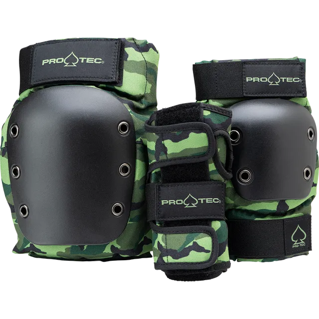 pro-tec-street-gear-3-pack-open-back-pack-protections-skate-camo image 1