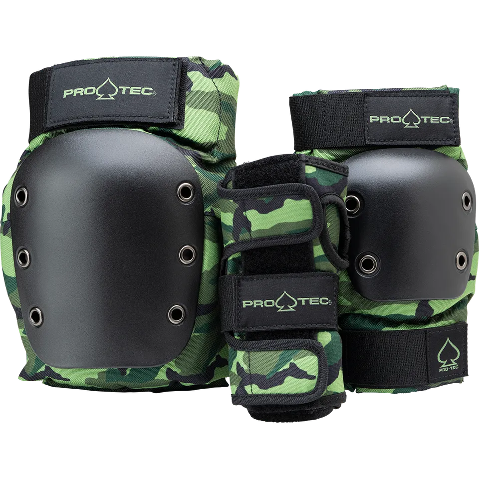 pro-tec-street-gear-3-pack-open-back-pack-protections-skate-camo image 1