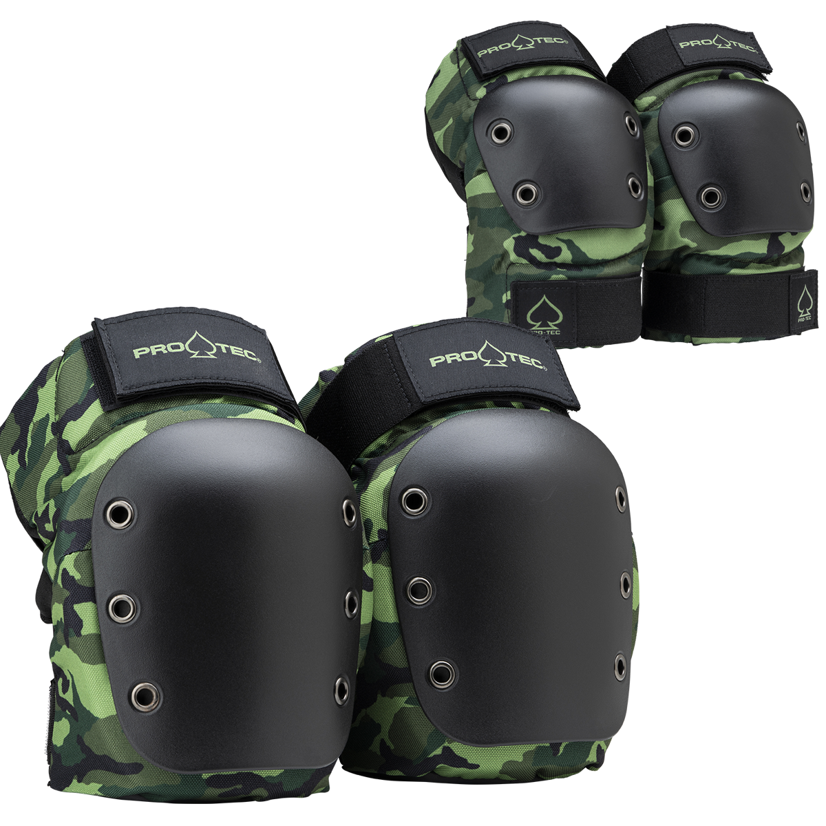 pro-tec-street-knee-elbow-pad-set-open-back-camo image 1
