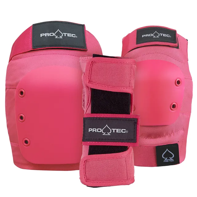 pro-tec-street-gear-3-pack-pad-set-pack-protections-skate-rose image 1