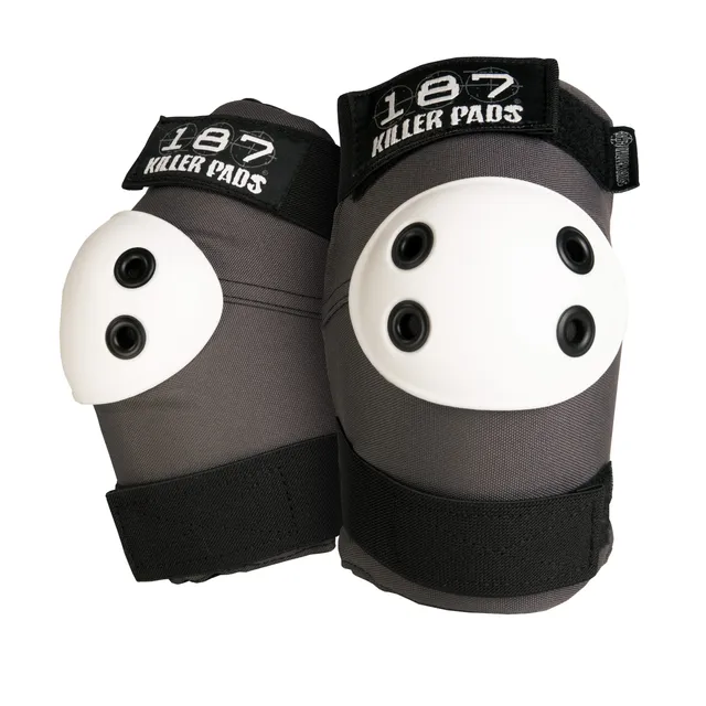 187-killer-pads-elbow-pad-coudi-res-grey-with-white-caps image 1