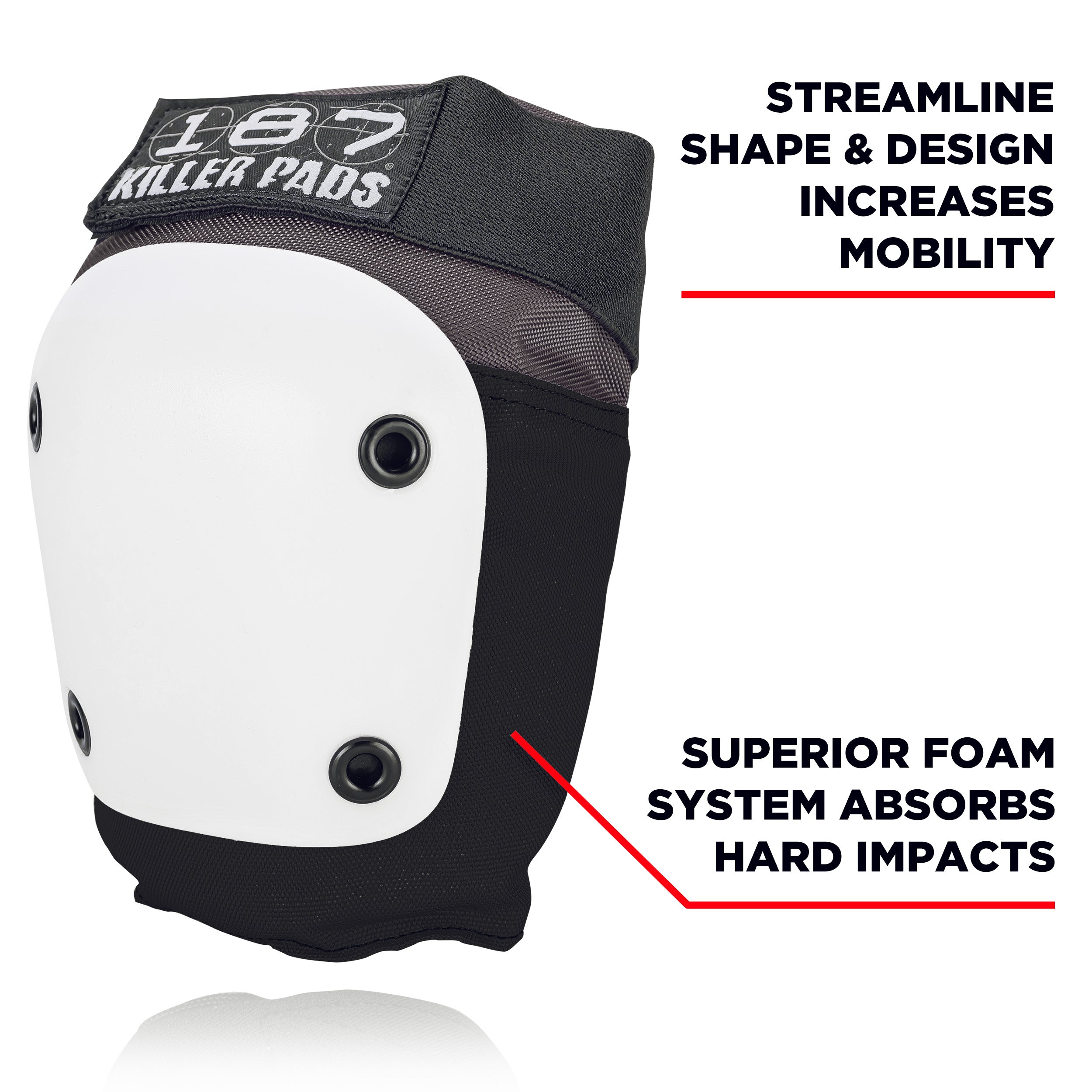 187-killer-pads-fly-knee-genouill-re-skate-grey-black-white-caps image 3