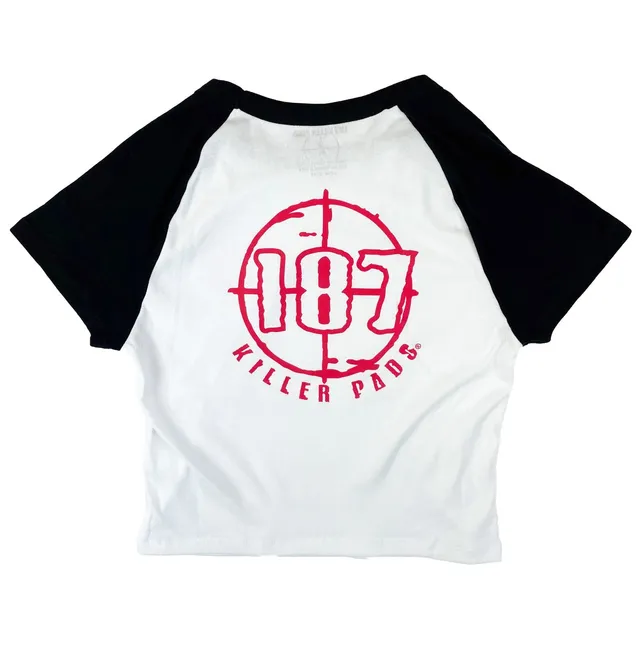 187-killer-pads-crop-scope-t-shirt-blanc-rouge image 1