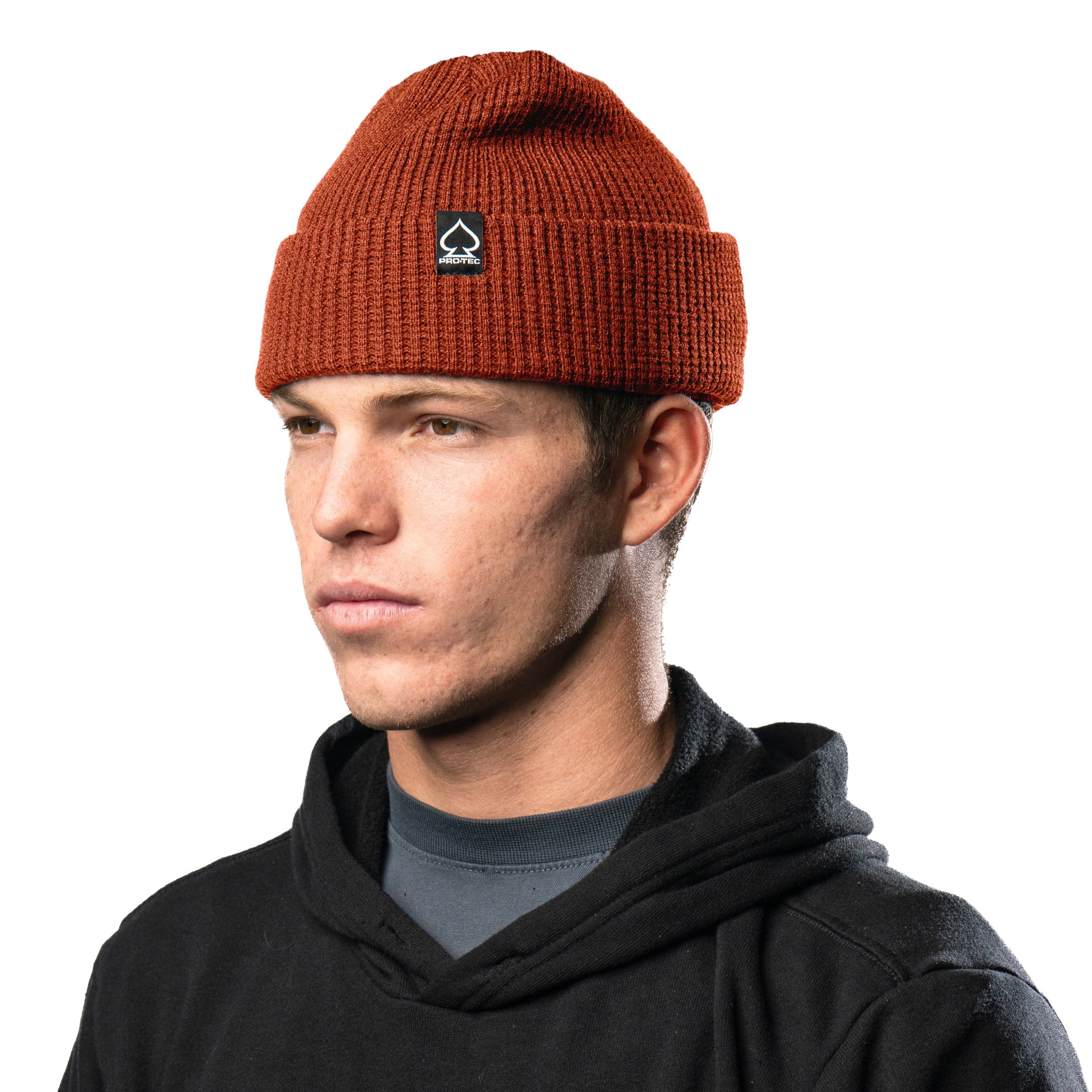 pro-tec-patch-cuff-snow-beanie-bonnet-hiver-orange-br-l image 2
