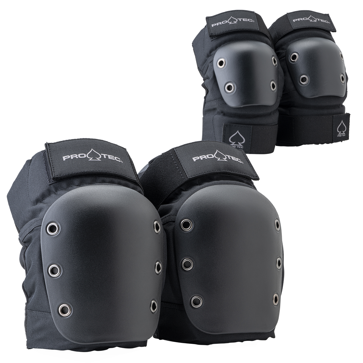 pro-tec-street-set-genouill-res-coudi-res-dos-ouvert-noir image 1