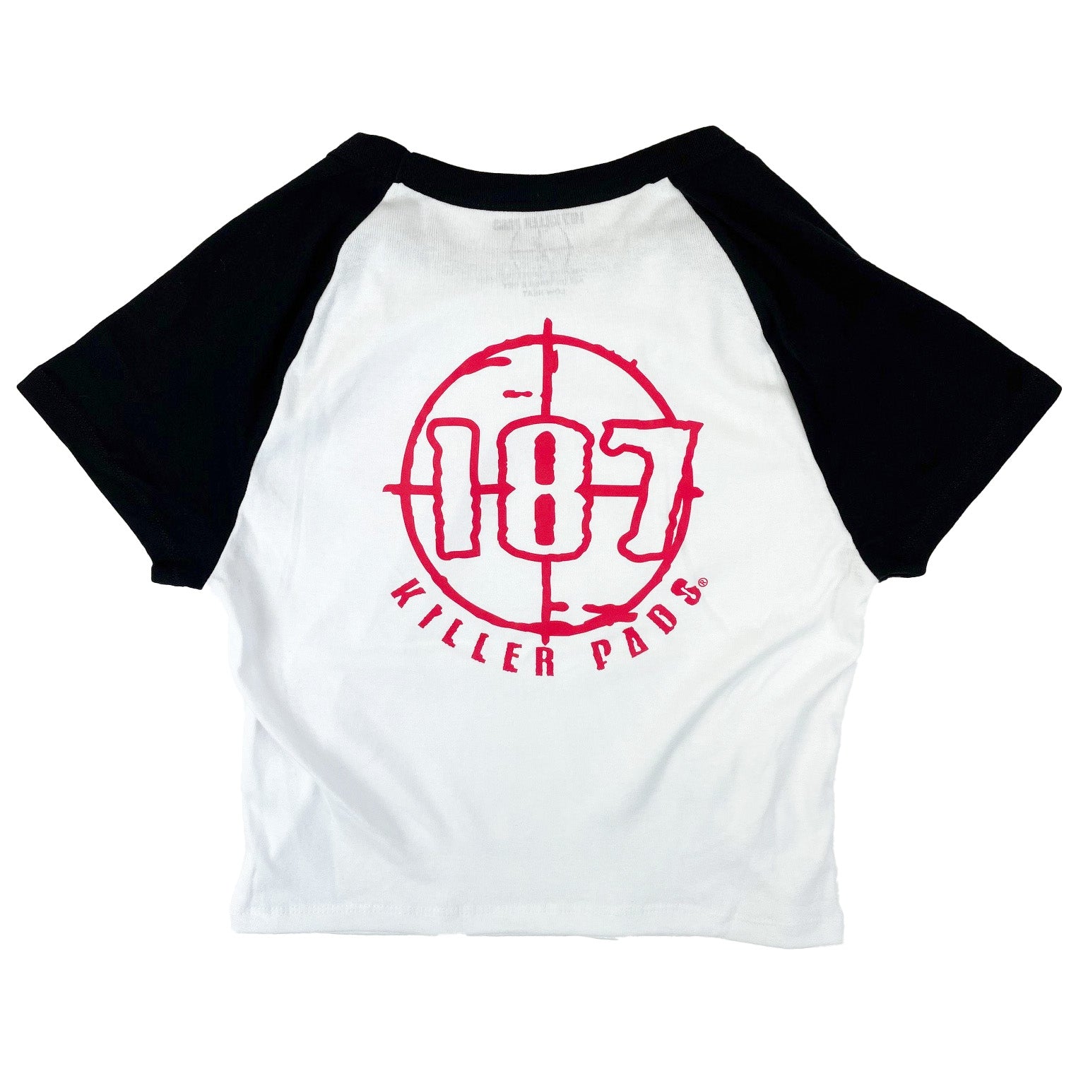 187-killer-pads-crop-scope-t-shirt-blanc-rouge image 1