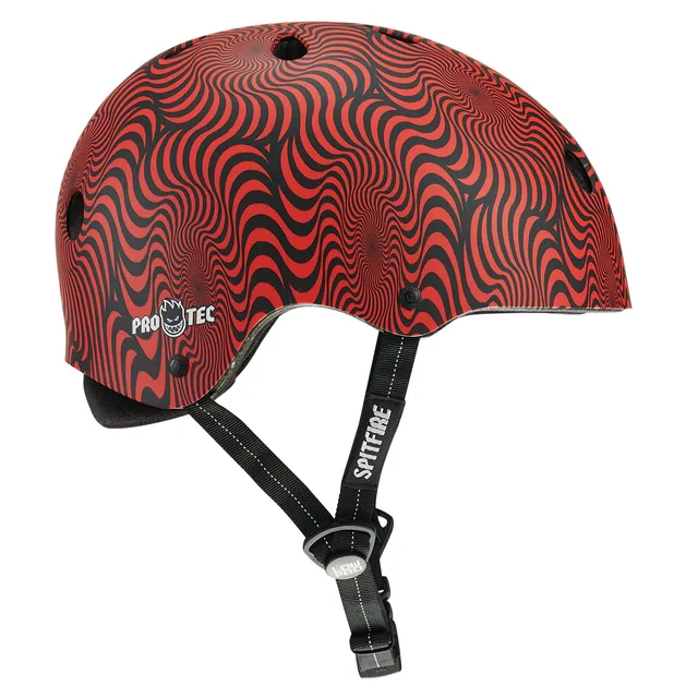 pro-tec-low-pro-certified-helmet-spitfire-edition-casque-red-swirl image 1