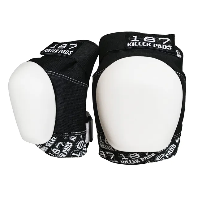 187-killer-pads-pro-knee-pad-black-white-white-caps-genouill-re image 1
