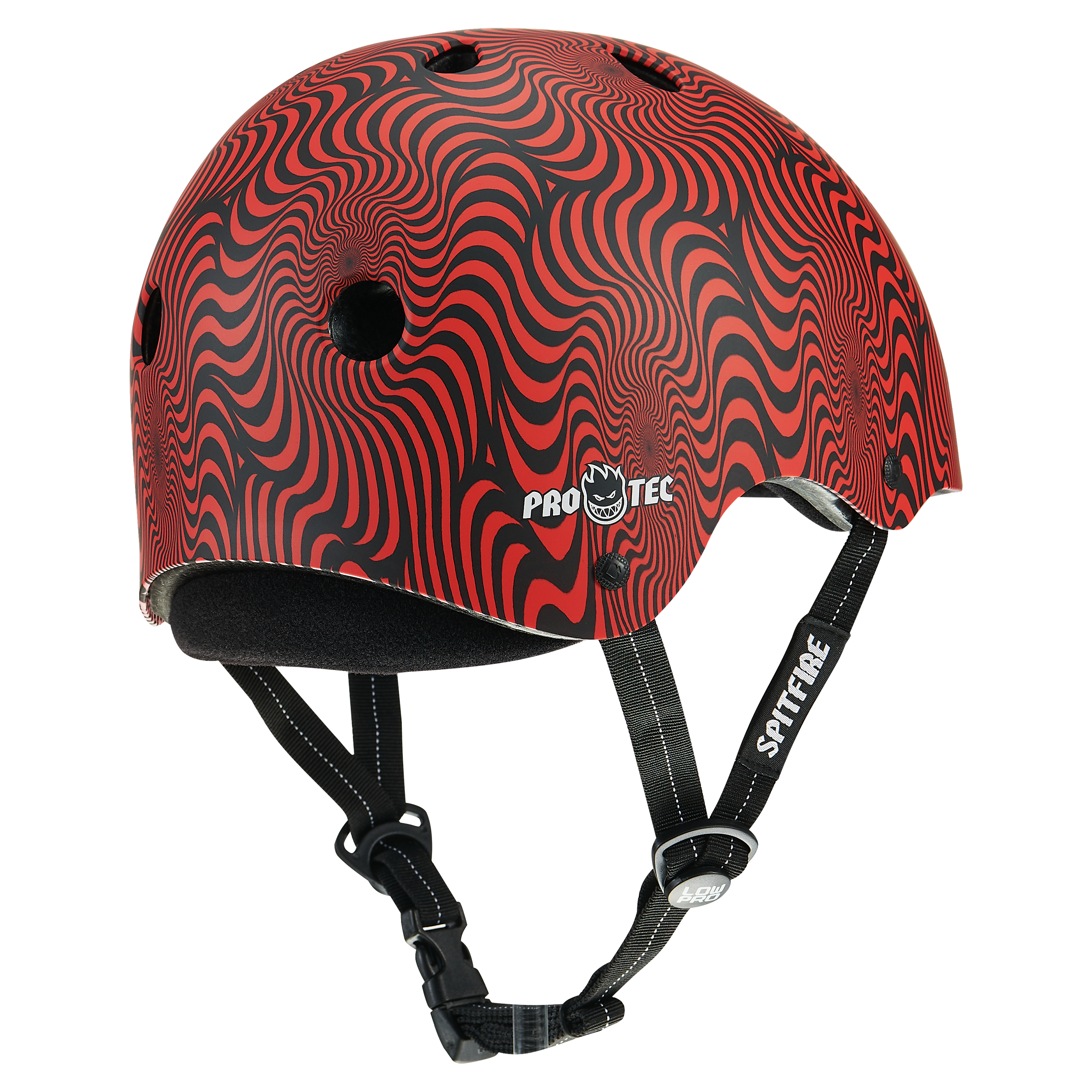 pro-tec-low-pro-certified-helmet-spitfire-edition-casque-red-swirl image 3